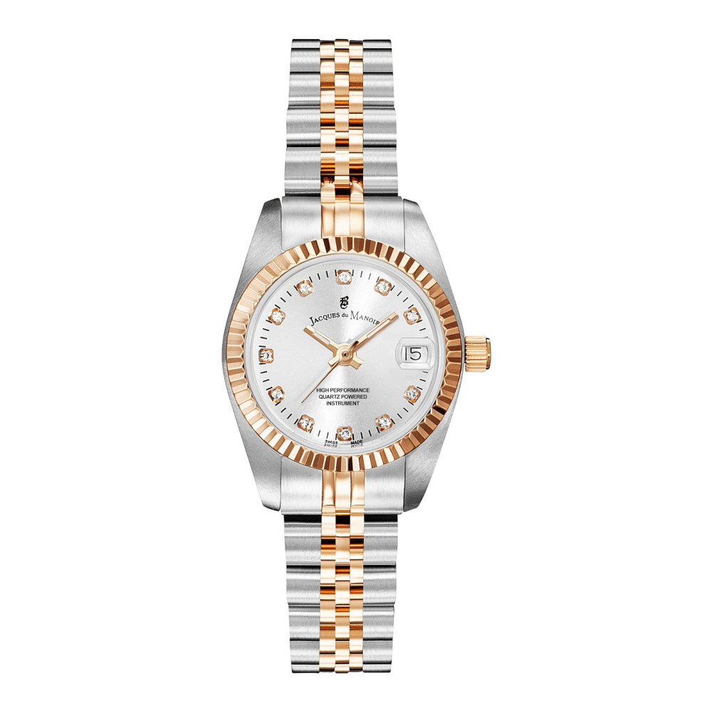 La Montre femme Jacques du Manoir, Inspiration 26mm, 3 aiguilles et date, acier bicolore, NRO.24 La Montre femme Jacques du Manoir, Inspiration 26mm, 3 aiguilles et date, acier bicolore, NRO.24