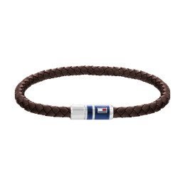 Le Bracelet homme Tommy Hilfiger, Casual core, acier et cuir marron, 2790295