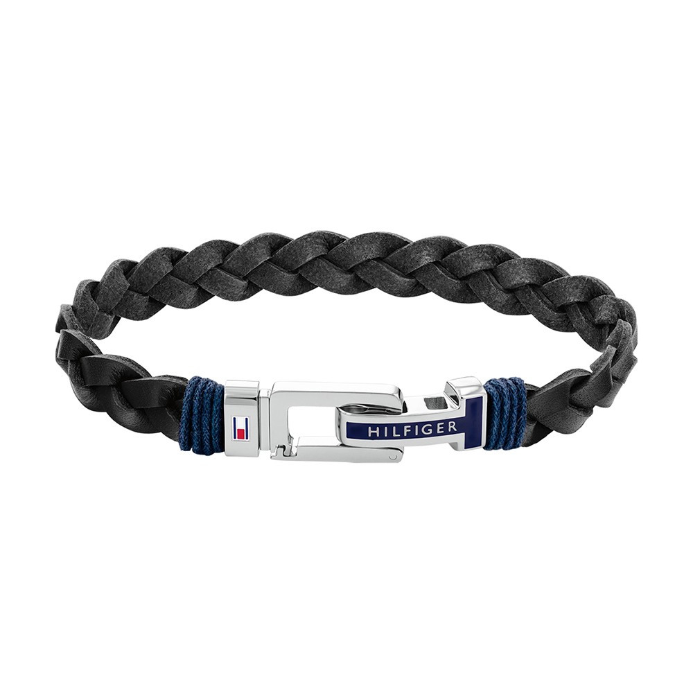 Le Bracelet homme Tommy Hilfiger, Casual core, acier et cuir noir, 2790307S Le Bracelet homme Tommy Hilfiger, Casual core, acier et cuir noir, 2790307S