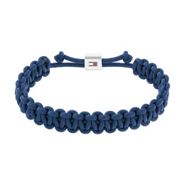 Le Bracelet homme Tommy Hilfiger, Textile Braided, Acier et textile bleu tressé, 2790493