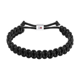 Le Bracelet homme Tommy Hilfiger, Textile Braided, Acier et textile noir tressé, 2790496