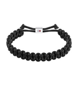 Le Bracelet homme Tommy Hilfiger, Textile Braided, Acier et textile noir tressé, 2790496