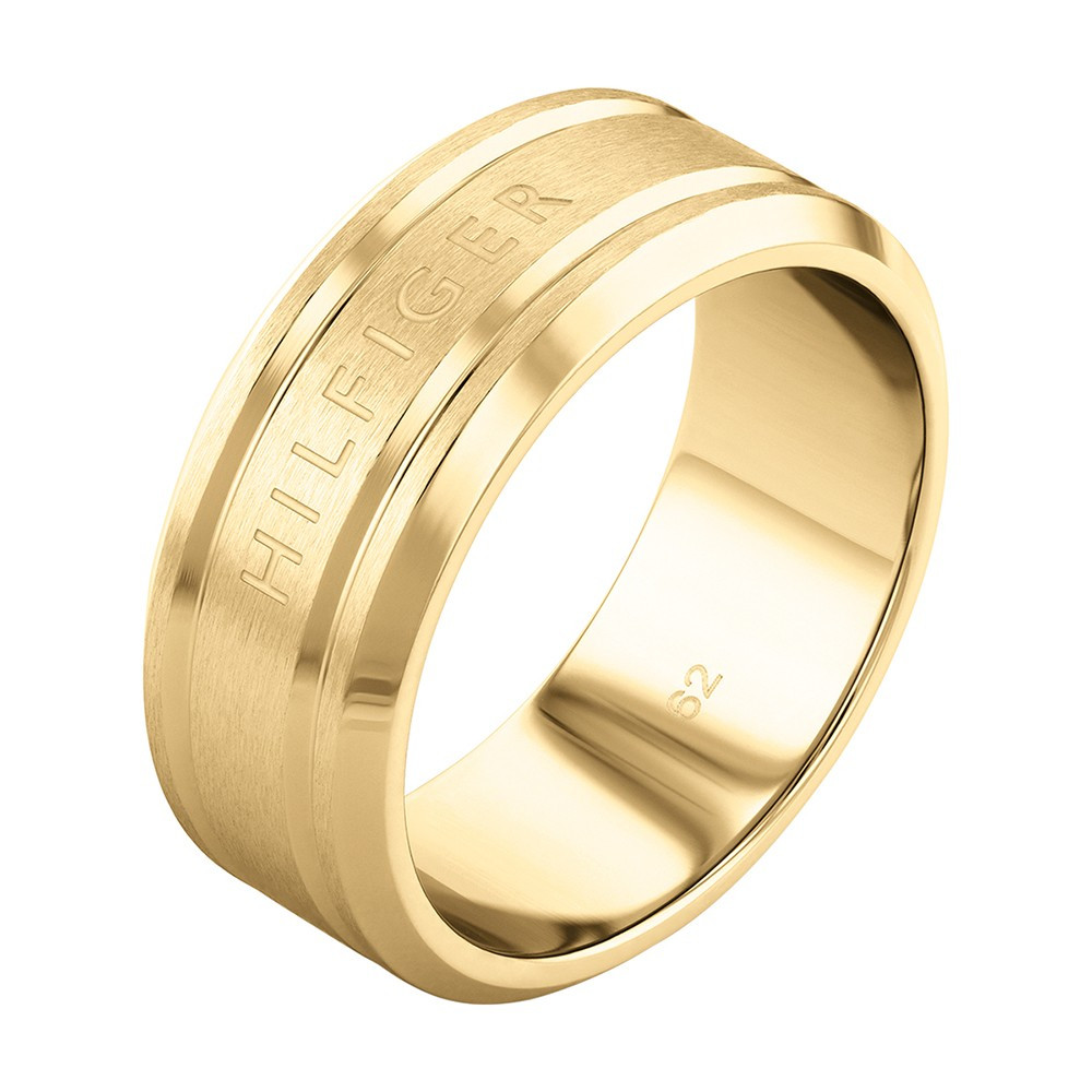 La Bague homme Tommy Hilfiger, Iconic stripes, Acier PVD jaune, 2790505