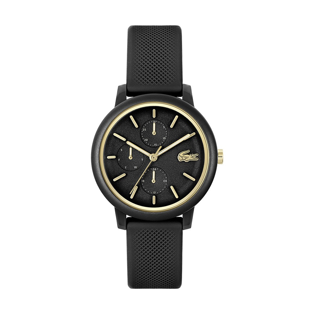 La Montre femme Lacoste, .12.12 multifonctions avec bracelet en silicone noir, 2001327