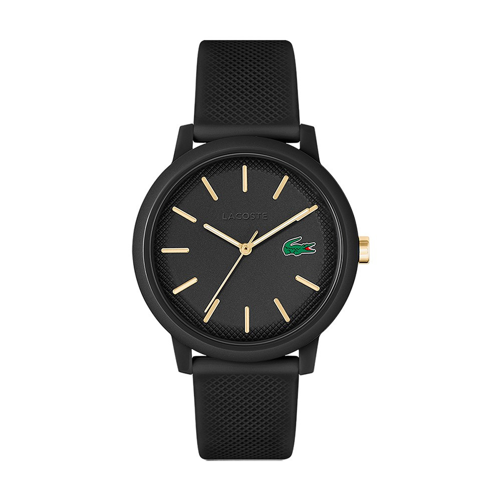 La Montre homme Lacoste, .12.12 avec bracelet en silicone noir, 2011233 La Montre homme Lacoste, .12.12 avec bracelet en silicone noir, 2011233