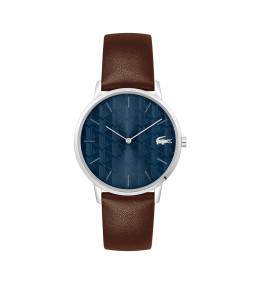 La Montre homme Lacoste, Crocorigin, 2 aiguilles, acier et cuir marron, 2011307