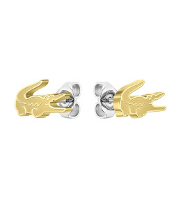 Les Boucles d'oreilles femme Lacoste, Crocodile, acier PVD jaune, 2040051