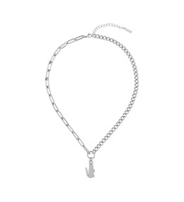 Le Collier femme Lacoste, Crocodile, acier et cristaux, 2040148