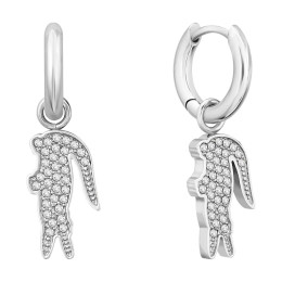 Les Boucles d'oreilles femme Lacoste, Crocodile, acier et cristaux, 2040283