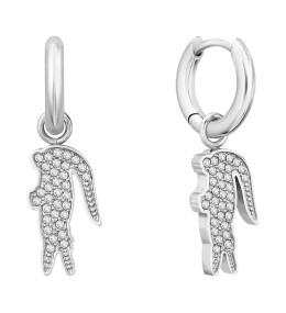 Les Boucles d'oreilles femme Lacoste, Crocodile, acier et cristaux, 2040283