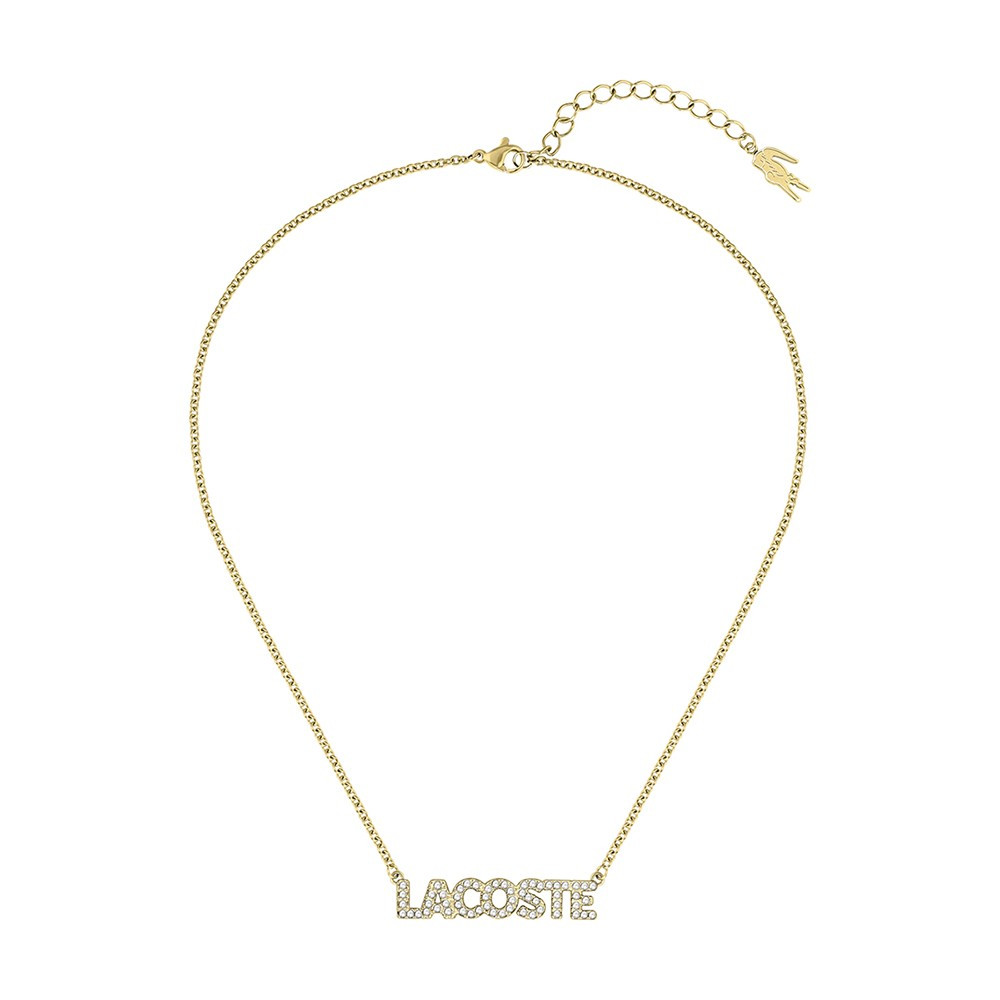 Le Collier femme Lacoste, Script, acier PVD jaune, 2040061