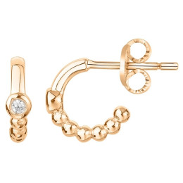Boucles d'oreilles Plaqué or jaune 750/1000, La Garçonne Diamant, 26400007