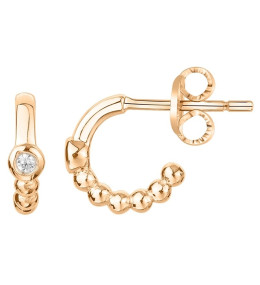 Boucles d'oreilles Plaqué or jaune 750/1000, La Garçonne Diamant, 26400007