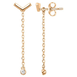 Boucles d'oreilles Plaqué or jaune 750/1000, La Garçonne Diamant, 26400008