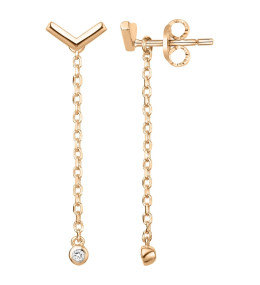 Boucles d'oreilles Plaqué or jaune 750/1000, La Garçonne Diamant, 26400008