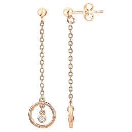 Boucles d'oreilles Plaqué or jaune 750/1000, La Garçonne Diamant, 26400012