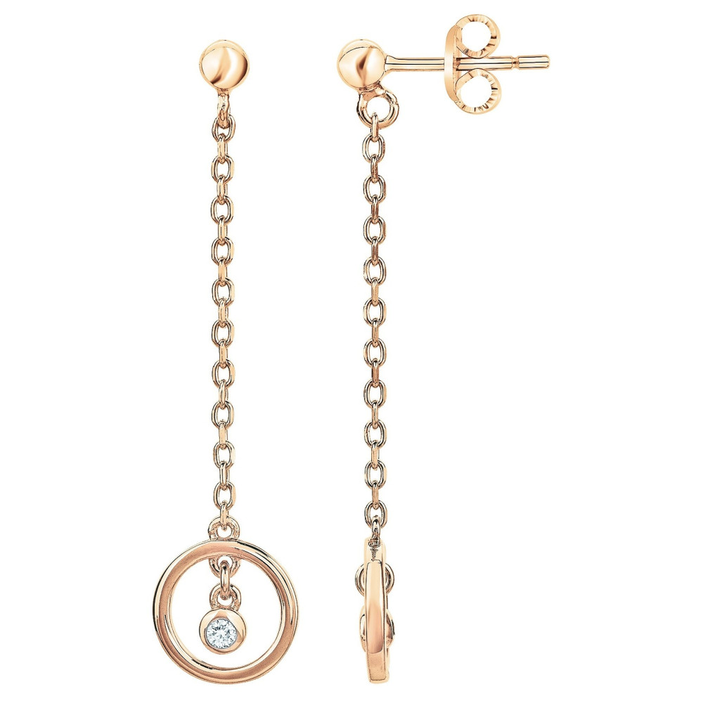 Boucles d'oreilles Plaqué or jaune 750/1000, La Garçonne Diamant, 26400012