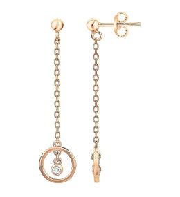 Boucles d'oreilles Plaqué or jaune 750/1000, La Garçonne Diamant, 26400012