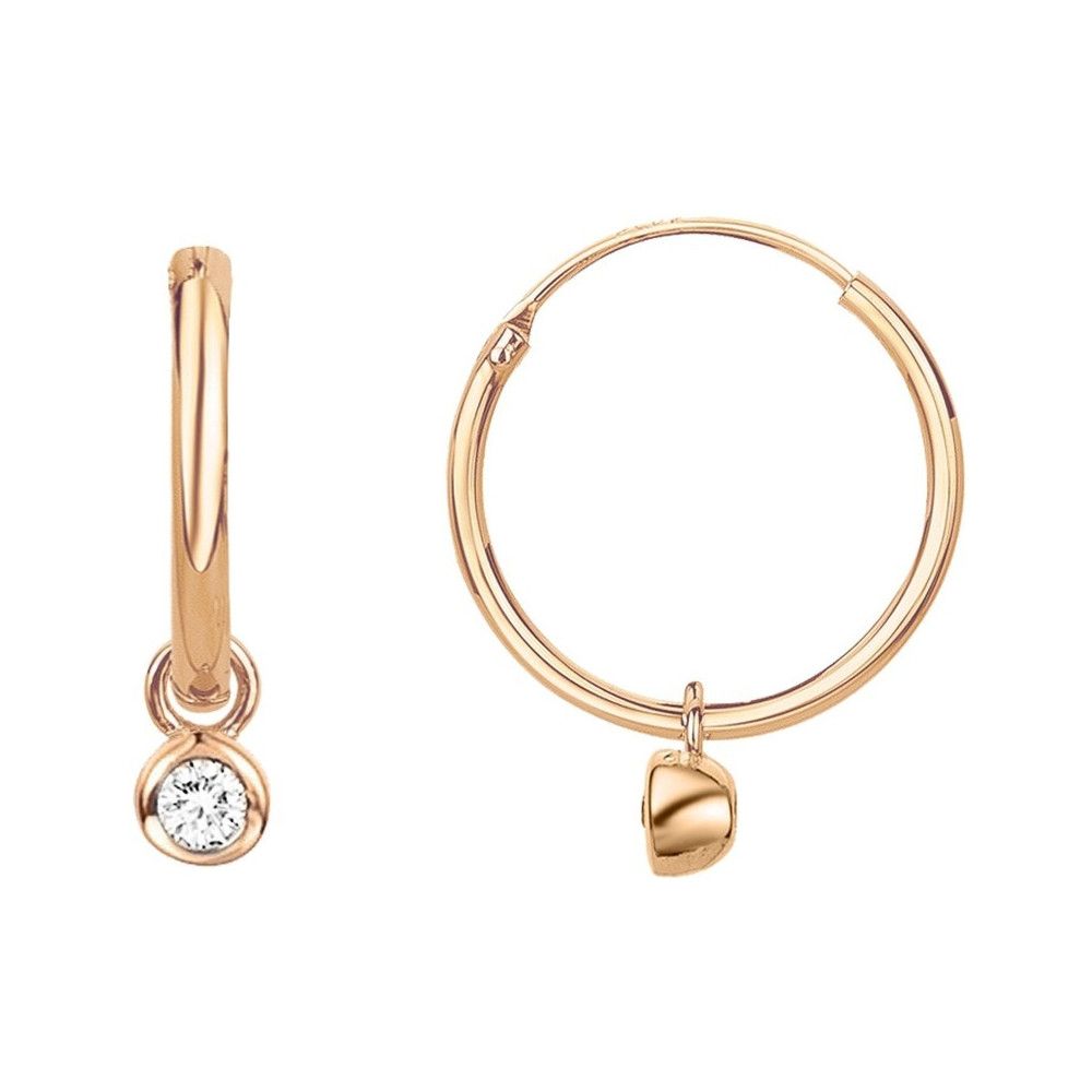 Boucles d'oreilles Plaqué or jaune 750/1000, La Garçonne Diamant, 26400017