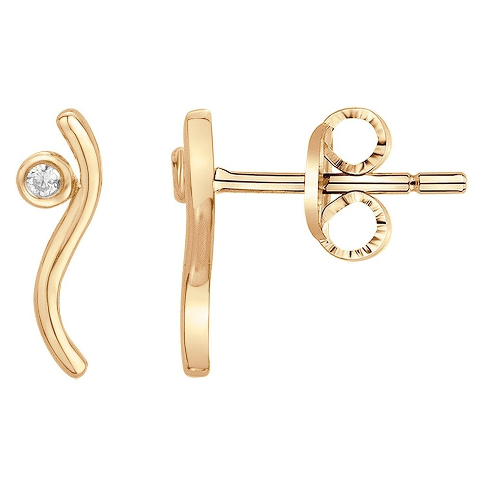 Boucles d'oreilles Plaqué or jaune 750/1000, La Garçonne Diamant, 26400019