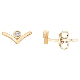 Boucles d'oreilles Plaqué or jaune 750/1000, La Garçonne Diamant, 26400020
