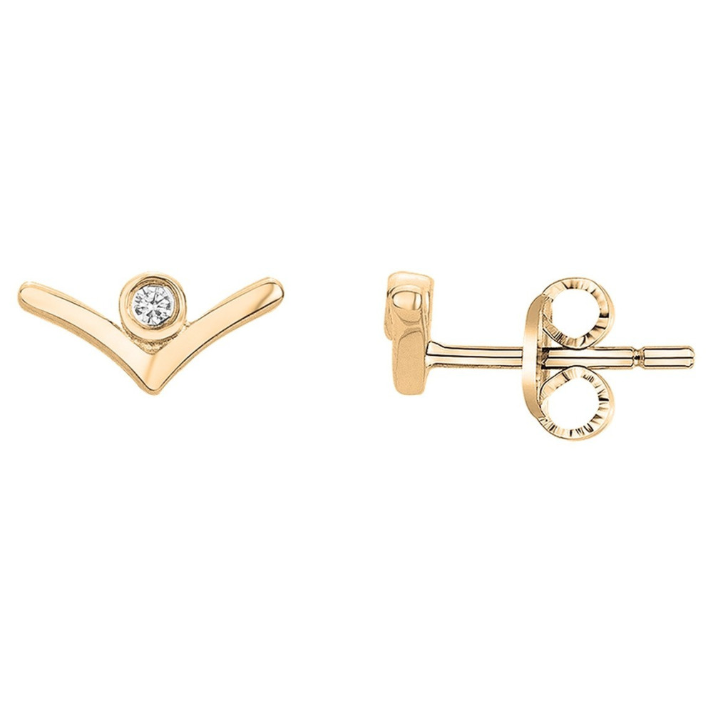 Boucles d'oreilles Plaqué or jaune 750/1000, La Garçonne Diamant, 26400020