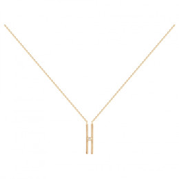 Collier Plaqué or jaune 750/1000, La Garçonne Diamant, 26700005