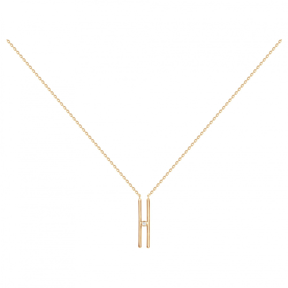Collier Plaqué or jaune 750/1000, La Garçonne Diamant, 26700005