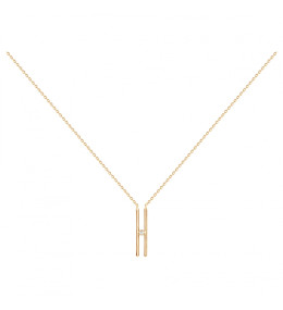 Collier Plaqué or jaune 750/1000, La Garçonne Diamant, 26700005