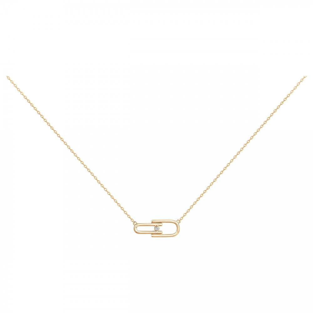 Collier Plaqué or jaune 750/1000, La Garçonne Diamant, 26700018