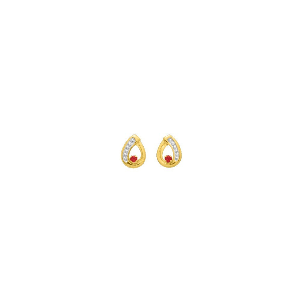 Les Boucles d'oreilles or bicolore 750/1000 et rubis taille brillant by Stauffer