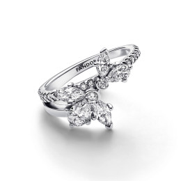 La Bague Pandora, Herbier Asymétrique Scintillant, en argent 925/1000, 193023C01.