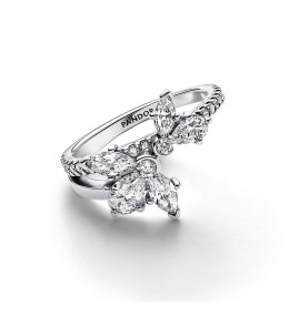 La Bague Pandora, Herbier Asymétrique Scintillant, en argent 925/1000, 193023C01.