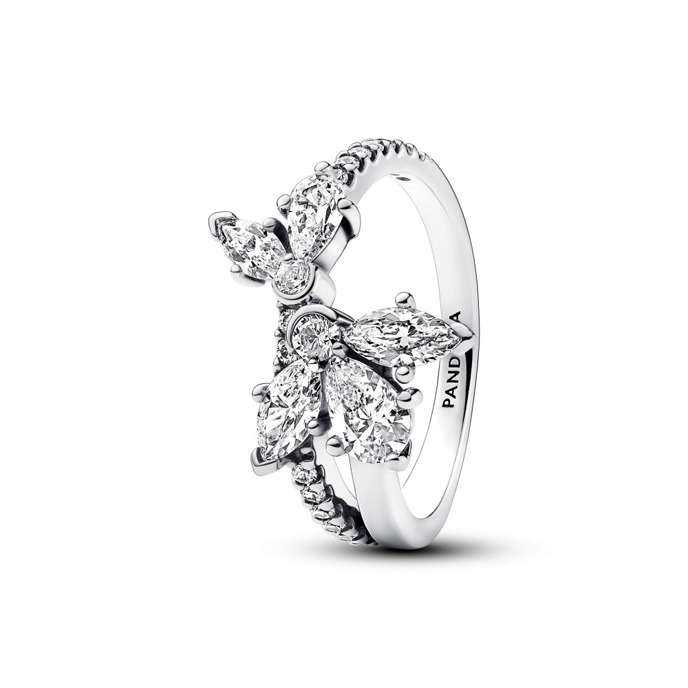 La Bague Pandora, Herbier Asymétrique Scintillant, en argent 925/1000, 193023C01.