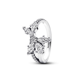 La Bague Pandora, Herbier Asymétrique Scintillant, en argent 925/1000, 193023C01.