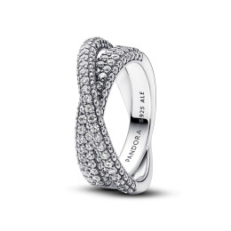 La Bague Pandora Timeless, Double Pavé Croisé, en argent 925/1000, 193022C01.