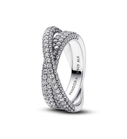 La Bague Pandora Timeless, Double Pavé Croisé, en argent 925/1000, 193022C01.