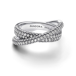 La Bague Pandora Timeless, Double Pavé Croisé, en argent 925/1000, 193022C01.