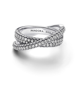 La Bague Pandora Timeless, Double Pavé Croisé, en argent 925/1000, 193022C01.