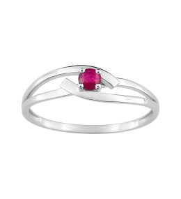 Bague or gris 375/1000, rubis taille brillant by Stauffer