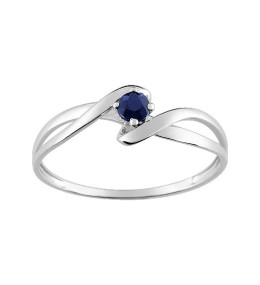 La Bague or gris 375/1000, saphir bleu by Stauffer