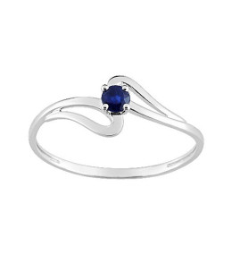 La Bague or gris 375/1000, saphir bleu by Stauffer