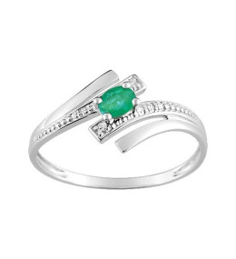 La Bague or gris 375/1000, émeraude by Stauffer