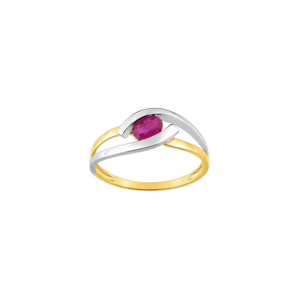 Bagues - Bijoux - Les bagues OR by Stauffer - Bague or bicolore 375/1000, rubis by Stauffer