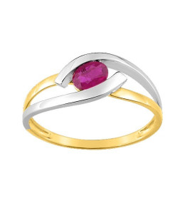 Bagues - Bijoux - Les bagues OR by Stauffer - Bague or bicolore 375/1000, rubis by Stauffer