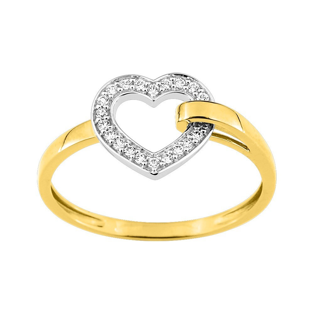 Les Soldes 2018 - Les bagues OR by Stauffer - Bague or bicolore 375/1000, et oxydes de zirconium by Stauffer