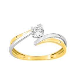 La Bague or bicolore 375/1000, oxyde de zirconium by Stauffer