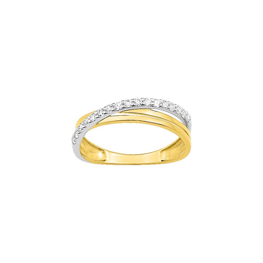 La Bague or bicolore 375/1000, oxydes de zirconium by Stauffer