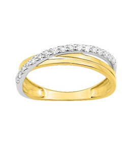 La Bague or bicolore 375/1000, oxydes de zirconium by Stauffer