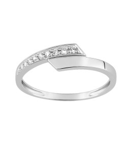 La Bague or gris 375/1000, oxydes de zirconium taille brillant by Stauffer